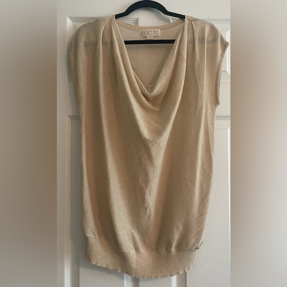 Michael Kors Women’s Gold Shimmer Top Size Medium